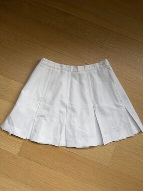 Vintage Le Coq Sportif White Pleated Tennis Skirt Sz Measured